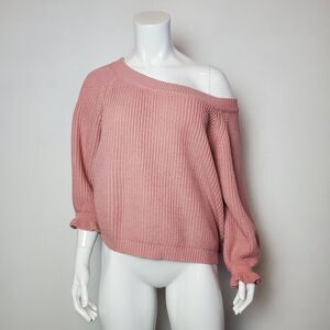 Max Studio Pink Balletcore Balloon Sleeve Sweater